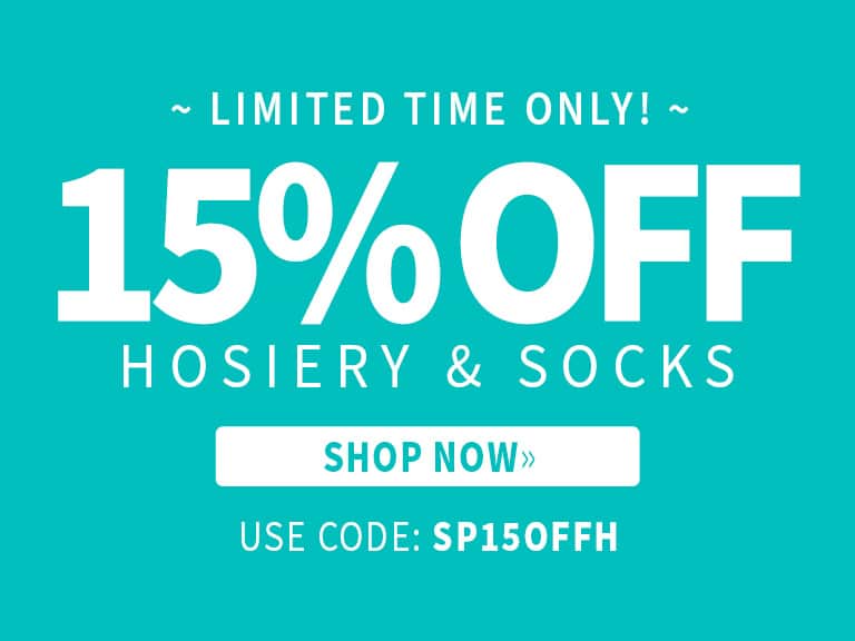 15% Off Hosiery & Socks with code SP15OFFH
