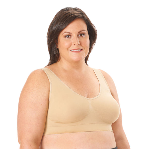 As Seen On Tv Dream By Genie Bra Seamless Pullover Bra With Adjustable  Lift-Padded Nude-Large (Bust 37-40)