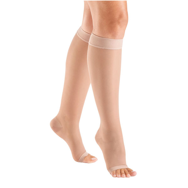 Support Plus Women's Sheer Mild Compression Open Toe Knee High