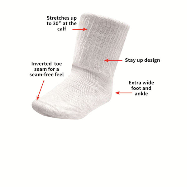 2Pack Beyond Extra Wide Bariatric Socks up to 14E Width for Extreme  Lymphedema Made in USA
