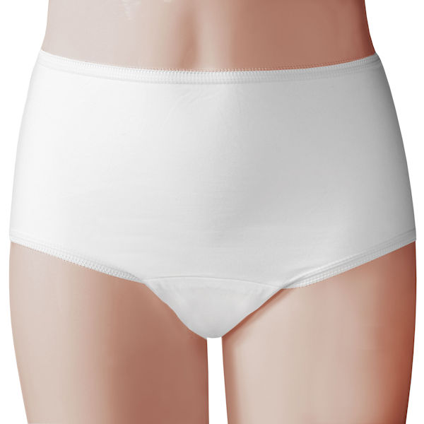 Wearever Women's Incontinence Cotton Comfort Panties - White