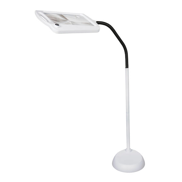 Saloniture 6 Wheel Rolling Base Magnifying LED Floor Lamp - Adjustable  Gooseneck 3X Magnifier with Dimmable Lights for Lashes, Facials, Salon