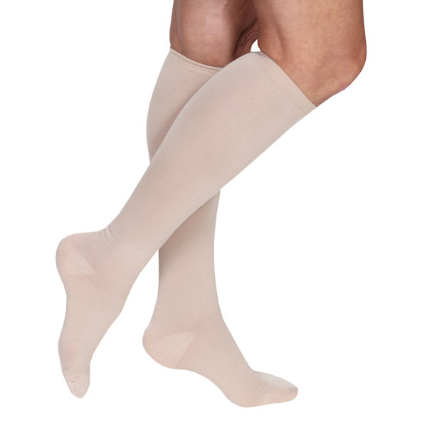 Support Plus® Women's Microfiber Wide Calf Moderate Compression Knee ...