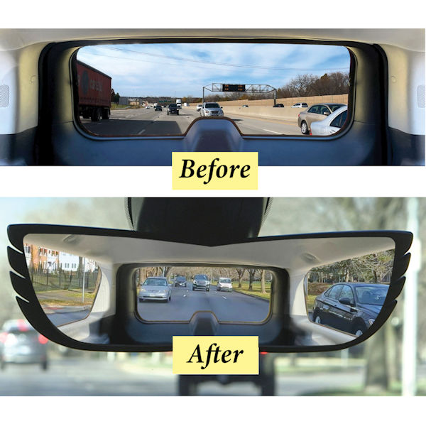 Angel View Wide-Angle Rearview Mirror - As Seen On TV - Black