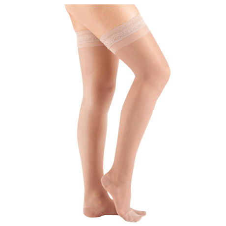 Support Plus Women's Sheer Closed Toe Moderate Compression Thigh