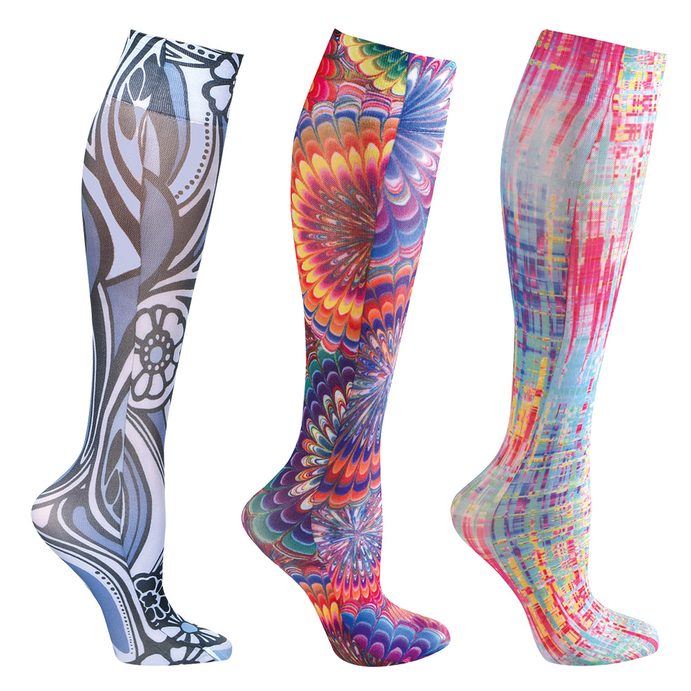 Women's Mild Compression Wide Calf Knee High Support Socks - 3 Pair | eBay