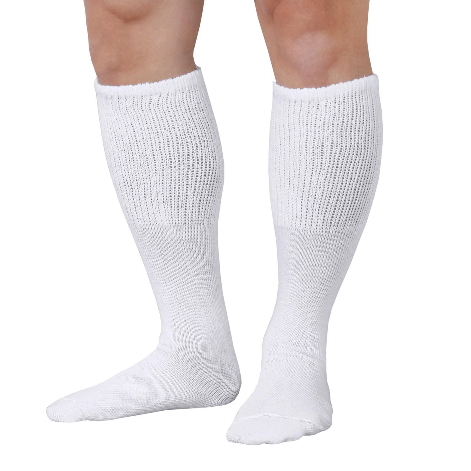Men's Extra Wide Calf Diabetic Knee High Socks - 3 Pairs | Support Plus