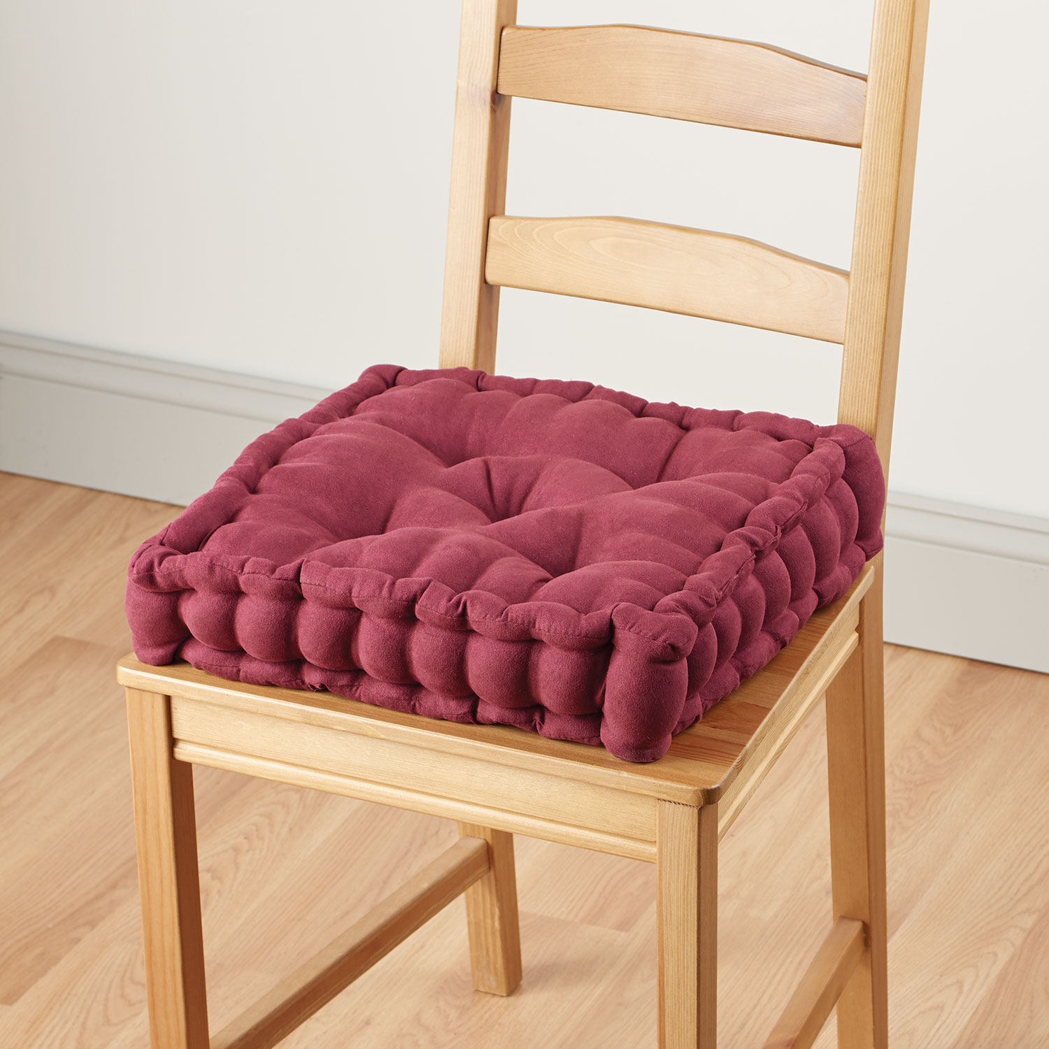Tufted Support Padded Boosted Cushion Burgundy