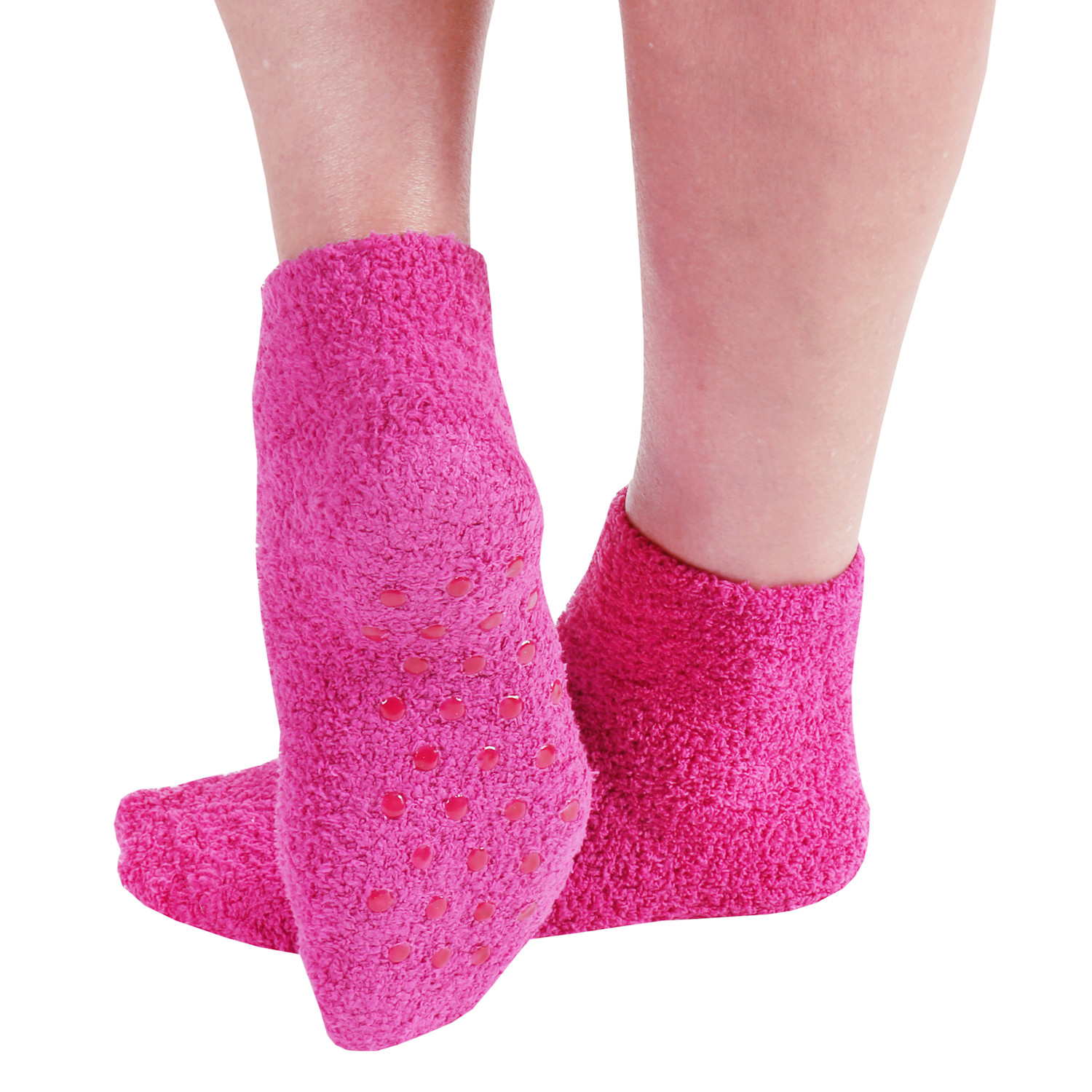 Women's Ankle Length Non-skid Cozy Gripper Socks - 5 Pairs | Support Plus