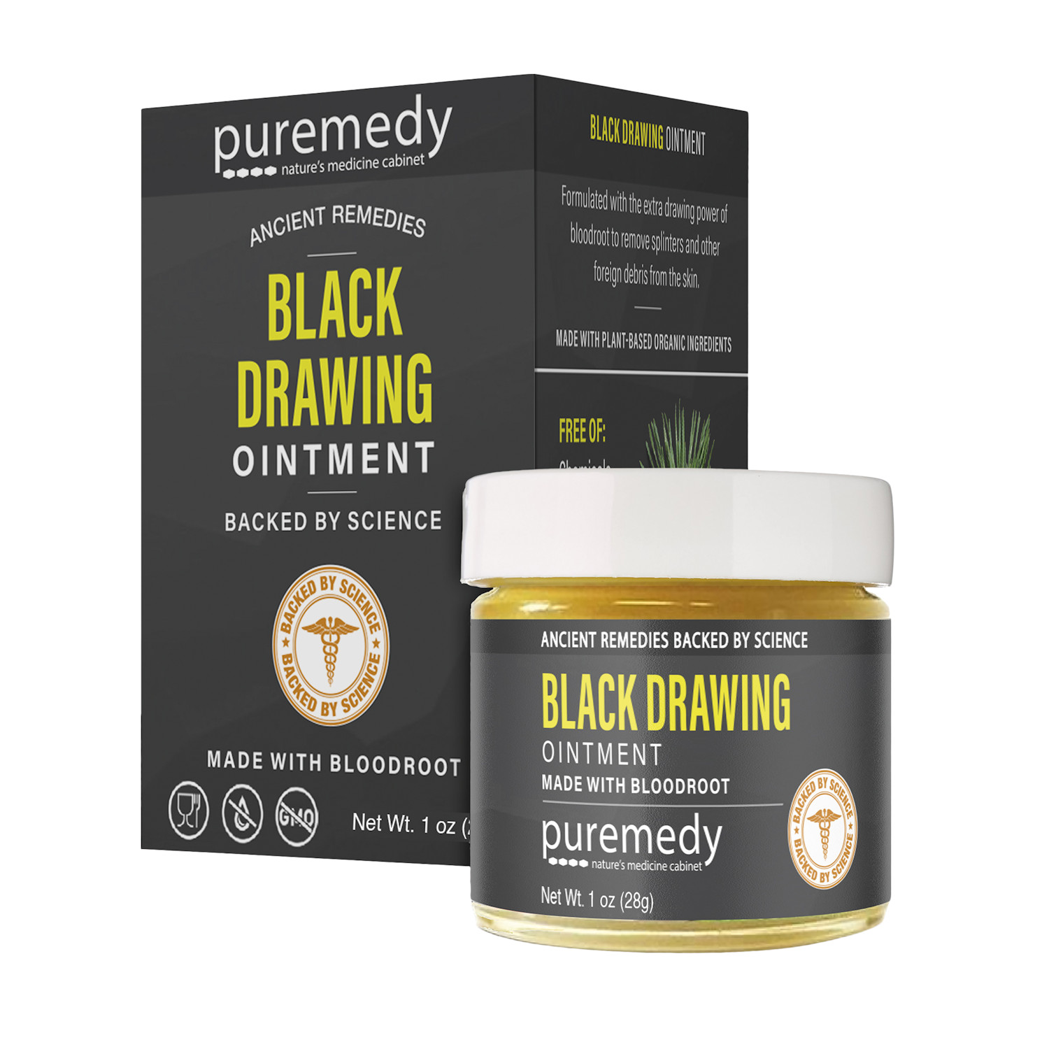 Puremedy Black Drawing Ointment Herbal Salve 1 oz. Support Plus